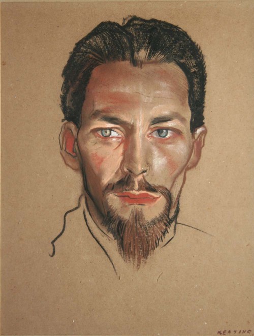  Sean Keating (Irish, 1889-1977), Self-portrait. Pastel, 15 x 12 in.