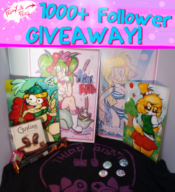 froggywithfries:  froggywithfries:  It’s Froggy’s 1000  Tumblr Follower Giveaway!Since so many of you lovely people are following my art, I figured it was time to say thank you with a little giveaway.  Reblog and Follow for a chance to get your hands