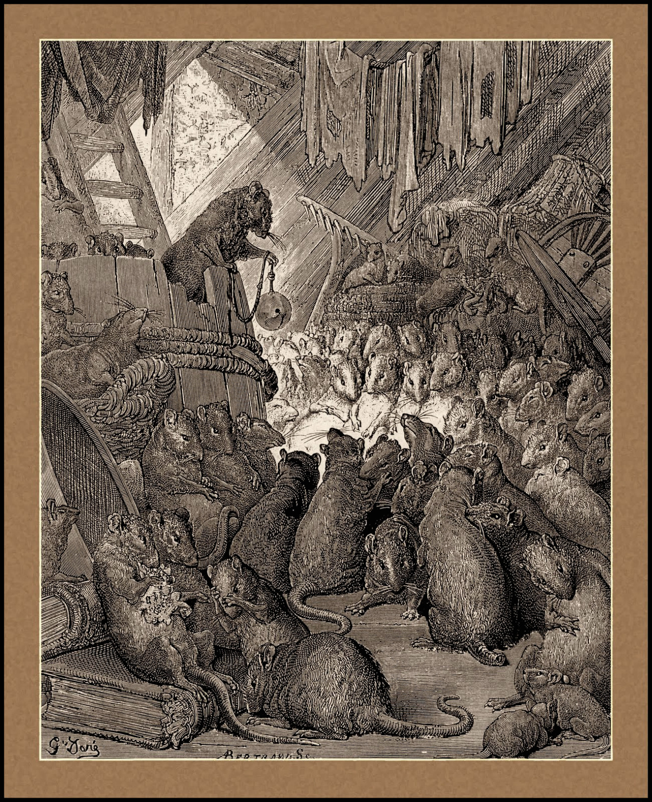 Gustave Doré (1832-1883), ‘The Council Held by Rats’, 1867