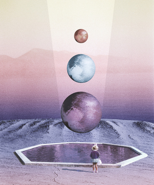 moon water collages:  &ldquo;Magic spot&rdquo;, digital collage, 2019.