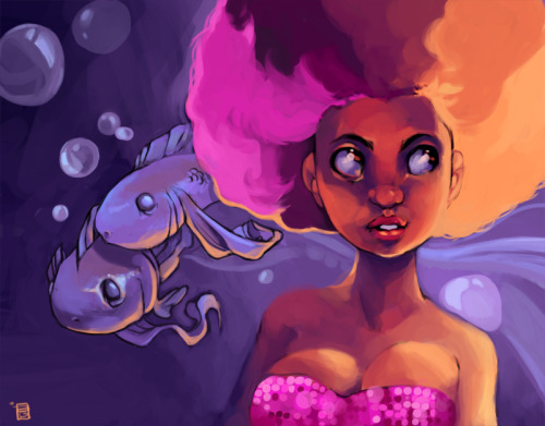 fyblackwomenart:  Underwater disco by *beiibis