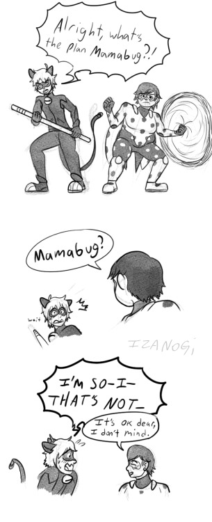 ah, the first random comic of an obscure au I made at 3am: mamabug au lmao