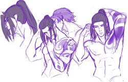 thelonecoywolf: friend suggested hair up young hanzo