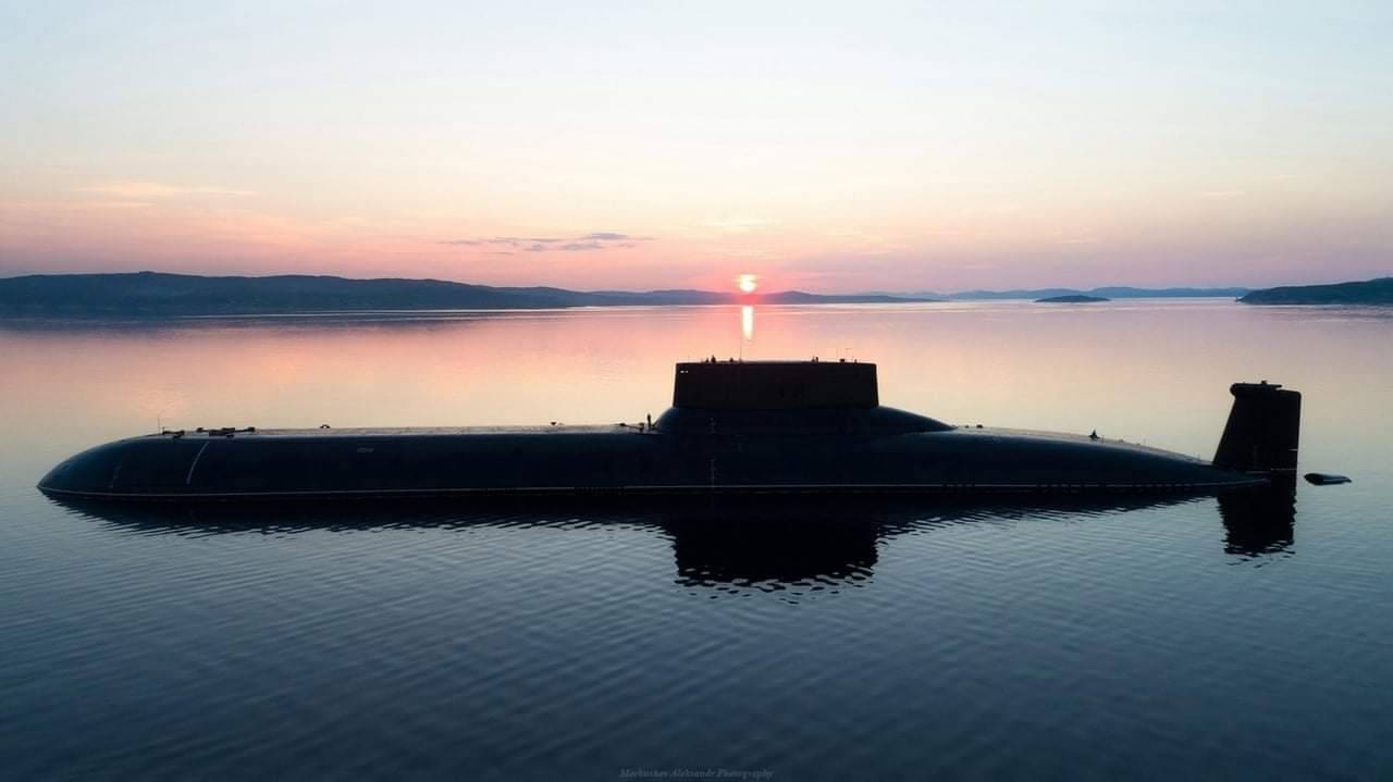 viktor-sbor:At sunsetDmitriy Donskoy is a Russian Navy nuclear ballistic missile submarine, designated Project 941 Akula class (NATO reporting name Typhoon). 