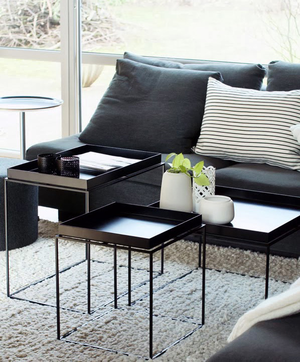 withatouchofseasalt:  Black &amp; white vision with the tray tables by Hay Via