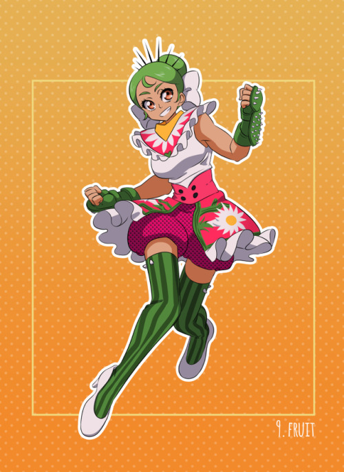 Days 9, 10 and 11 of Magical March: A Pitaya for the fruit, with her outfit inspired in the “Flor de