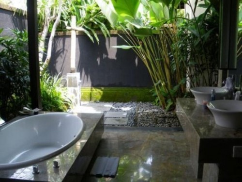 Tranquil, Tropical Bathrooms