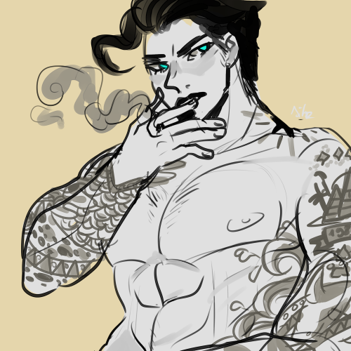 aifozu:Tattooed Joot~ By now, when I’ll draw him and I show his arms, he’ll got thoses tattoos !