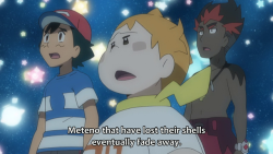 the-pokemonjesus: A sad and harsh Pokémon reality is that Miniors cannot survive for long when its core is exposed, and it will eventually fade away as seen in the anime ;_;