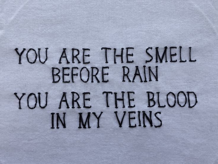 love:  “you are the smell before rain / you are the blood in my veins”The Boy