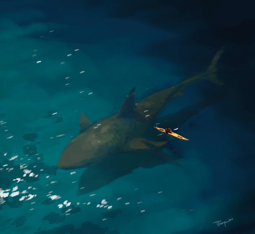 tohdraws:The encounter with the Shark God. 