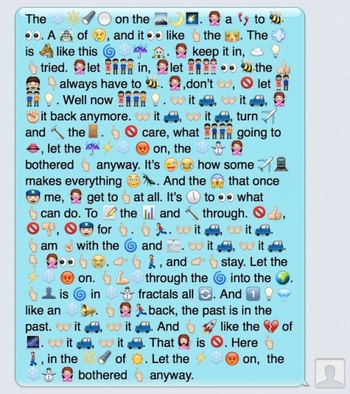 frickfractals:asisfanpage:dreams-of-a-disney-wonderland: Frozen Song Lyrics Reenacted in Emojis :)In