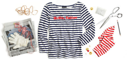 Stripes How-tos: 4 Ways to Personalize Your Striped Tee
In honor of National Stripes Day (yep, we made up a holiday), we asked our women’s design team to show us four ways to take our striped tees to the next level. So grab your hot glue gun and...