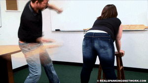 realspankingsnetworks: Bigger bottom, no problem.  Just need a bigger paddle and a full body swing. 