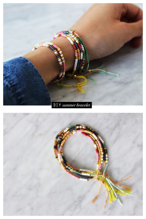 truebluemeandyou: DIY Floss and Bead Bracelet Tutorial from Passions for Fashion.This is a simple br