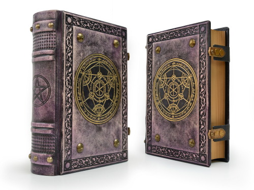 Alchemy leather journal in aged purple leather…