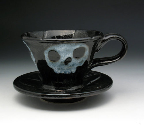 Porn Pics skull-a-day:  Skull pottery by Nicole Pangas