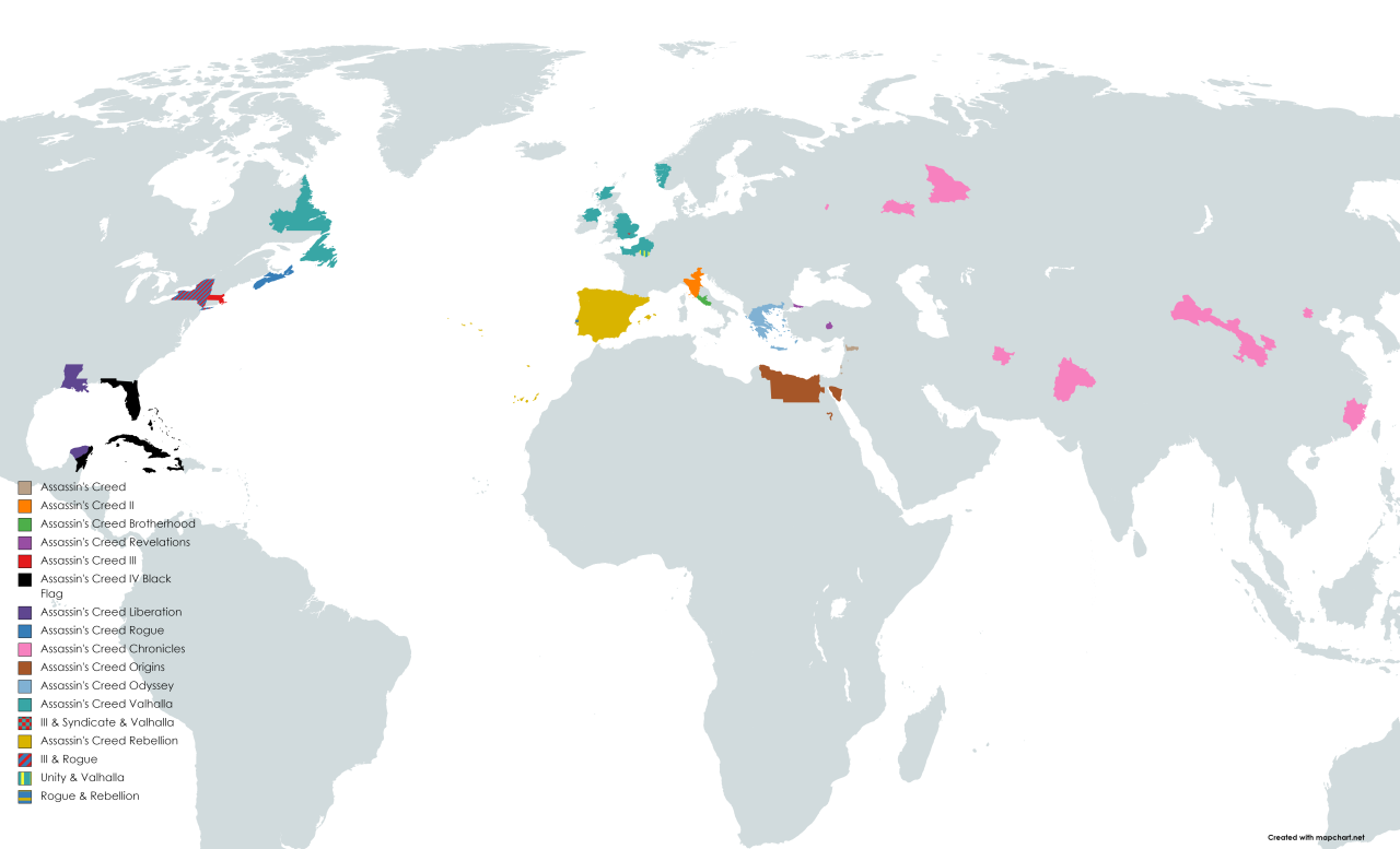 Every country and region featured in Assassin's Creed : r