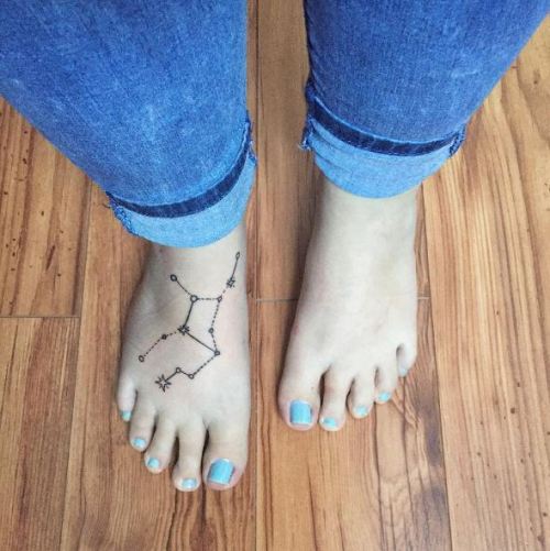 Well would you look at that, looks like I got another tattoo! Virgo constellation on my foot.