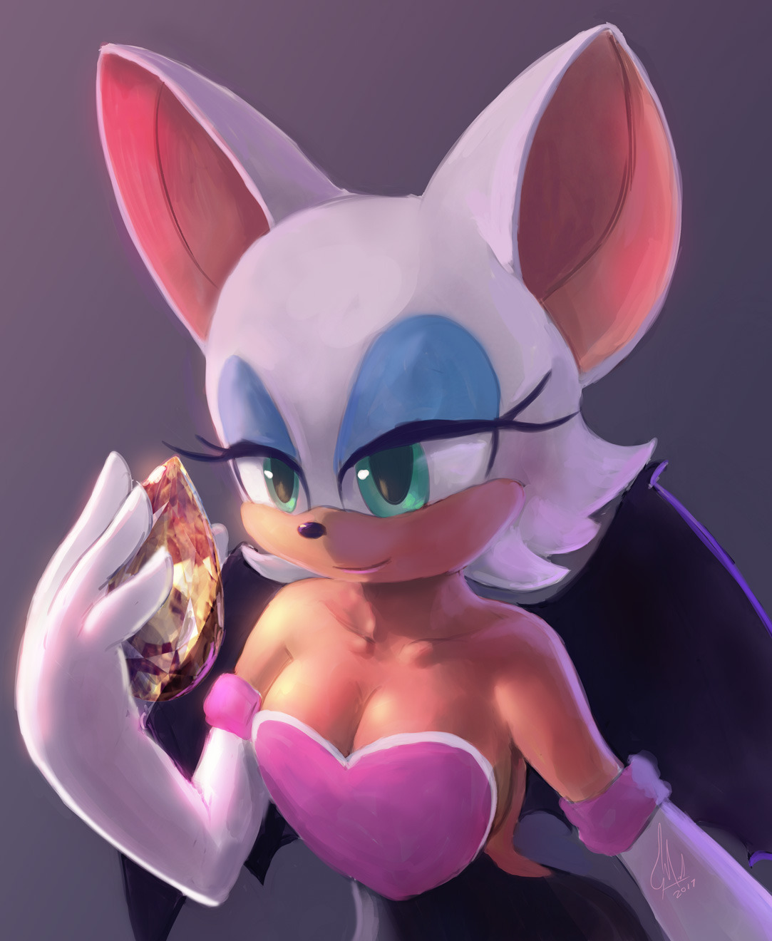 kartoonkorner:Rouge the gem loving Bat.