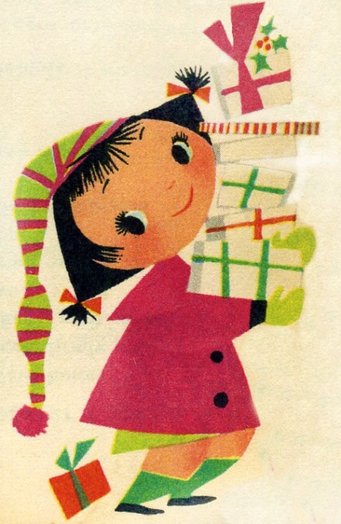  Meadow Gold calendar detail, 1955 Illustrated by Mary Blairgrickily