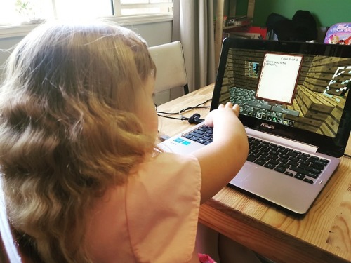 princessparadoxical:Learning to spell using Minecraft I LOVE HER.