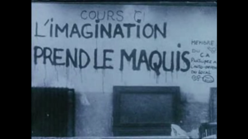 thesoviette:  Documentary footage of May 68 graffiti, from Jean-Luc Godard and Jean-Pierre Gorin’s Dziga Vertov Group, Un film comme les autres, 1968. 