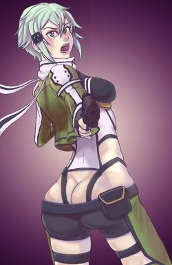 fandoms-females:  AF #8 - I Wasn’t Staring  (shinon_small_by_knifoon )  I love chicks with guns~ &lt; |D’‘‘‘