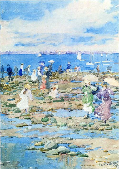 maurice-prendergast: Summer Visitors, 1896, Maurice PrendergastMedium: pencil,watercolor,paperhttps: