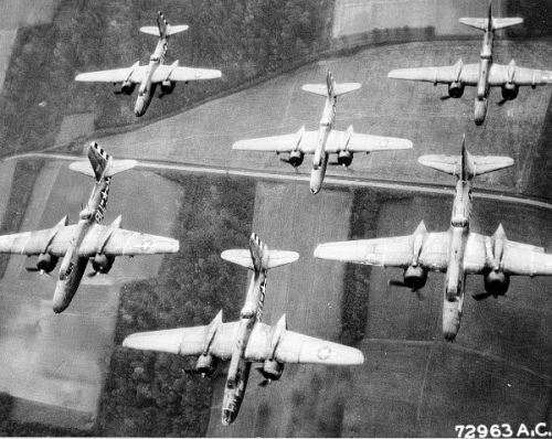 ww1ww2photosfilms:  A-20 Havoc bombers of US 410th Bomb Group based at RAF Gosfield, England, United