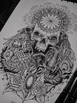 brutalgeneration:  dead roses. 40x50” interested in tattoo designs? message me l.acun@rocketmail.comcheck out my art, instagram. @blackdotxhttp://brutalgeneration.tumblr.com/tagged/mine 