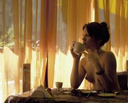 Naked Women Drinking Coffee