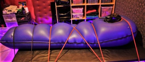 forniphiliaslaveboy:  This would be a great base for encasement inside a couch. Feeling the weight o