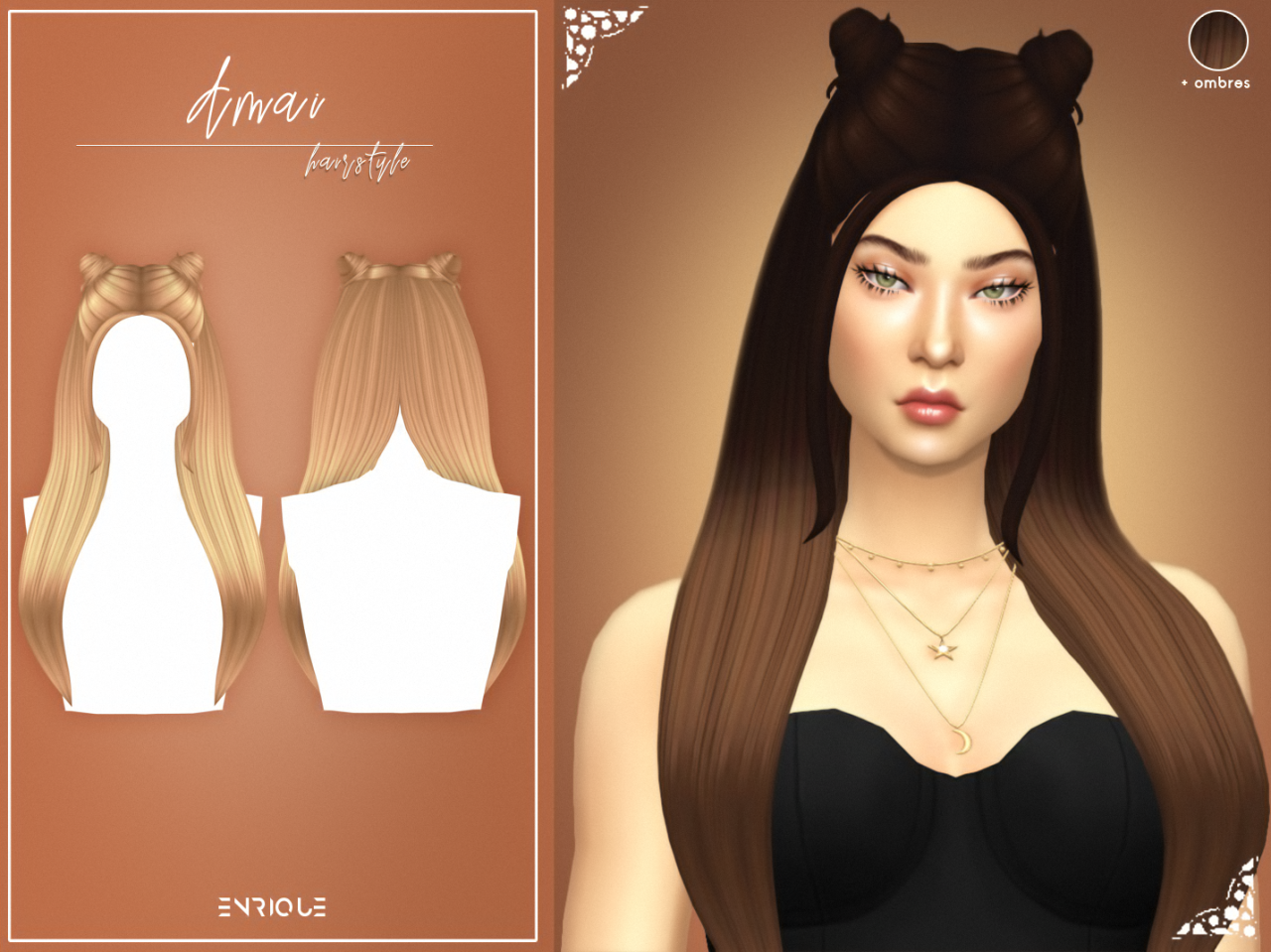 [EnriqueS4] Amai Hairstyle• New Mesh
• 18 EA Swatches
• All Lods
• Base Game Compatible
• Works with hats
• Teen to Elder
• Include 73 Ombre Swatches (35 Unnaturals, 20 Unnaturals, 18 EA Maxis) Found in Nose Ring Category.
• I used the WMS Palette by...