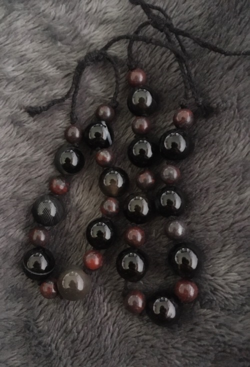 somnambulant-seraphim:Some beading stuff I’ve been doing lately. On the first one, I used lava rocks