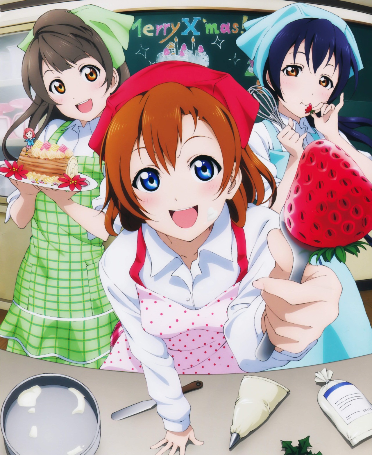 lovelivemj:    Honoka, Nico, and Rin having fun while Kotori and Hanayo chat and