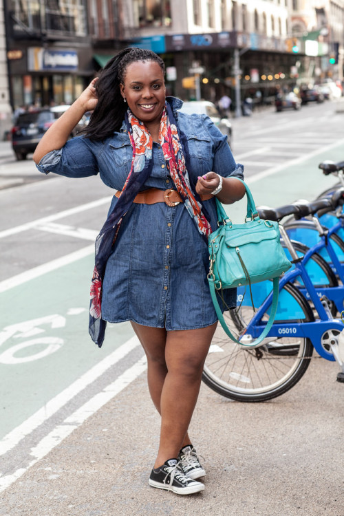 Saturday Errands OOTD… http://www.plussizeprincess.com/2014/04/plus-size-denim-shirt-dress-pl