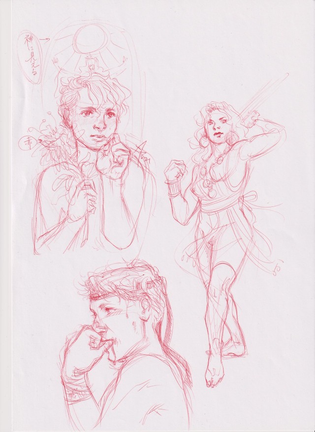 Quick doodles in my style. Might draw a few more characters -- got some ideas for them as well. #tkk#ck#cobra kai#daniel larusso#johnny lawrence#amanda larusso#pendrawing#fanart#my art#french artist #no reference used