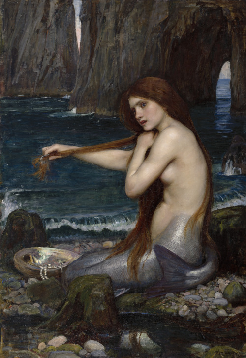 John William Waterhouse aka J.W. Waterhouse (English, 1849-1917, b. Rome, Italy) - A Mermaid, 1900, 