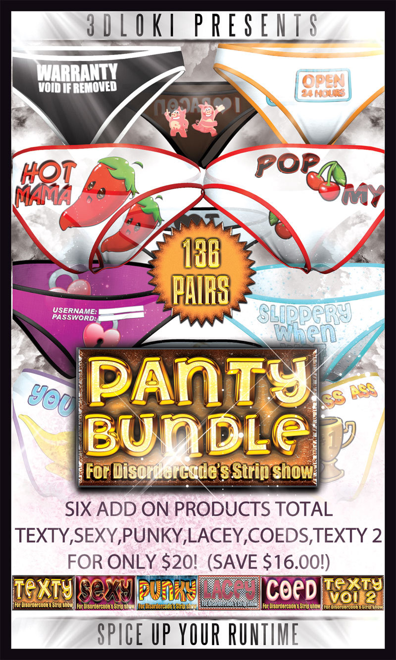 Loki&rsquo;s Panty Bundle for Strip Show V4/V6Loki Presents: Panty Bundle V4/V6