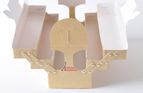 A fun packaging box for Mister Donut, a chain of donut shops in...