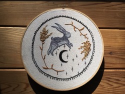 fuckyeahneedlework:  halfmoonhead:  My latest project, titled Life from the Belly of the Star Queen.  Oooh, pretty! 