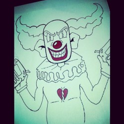 happy-mess760:  Mad clown bad winter? Idk I was bored… #MyLameAttemptAtDrawing #EvilLookingSadClown 😈