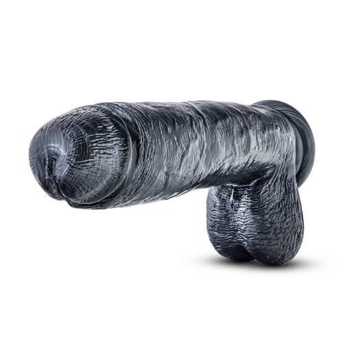 JET RAVEN CARBON 10.5 INCH METALLIC BLACK REALISTIC DILDO