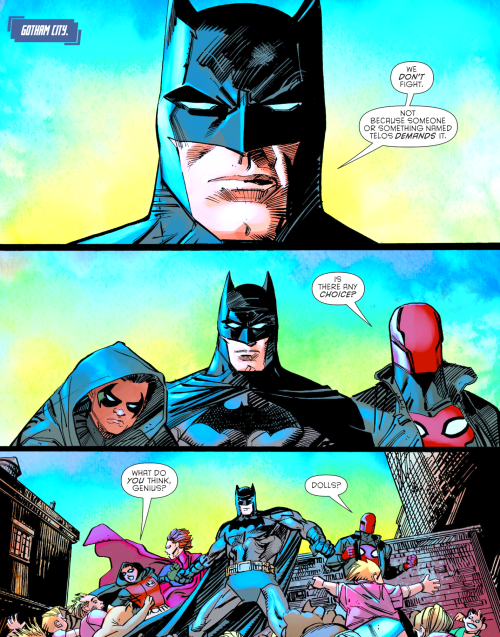 cdelphiki:dailydccomics:Bat-dad and his Bat-sons in Convergence: Batman and Robin #2Bruce is such a 