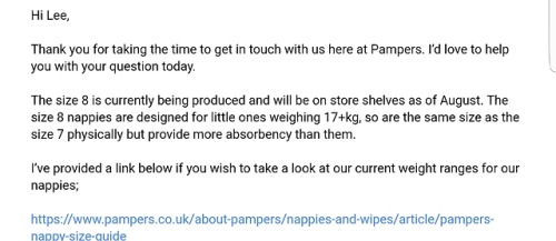 More info on the new pampers baby dry s8 nappies coming to the UK in August they same size as s7&rsq
