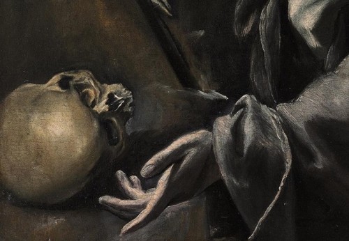 barcarole:Detail from Saint Francis of Assisi in meditation, El Greco, ca. 1580-1585.  