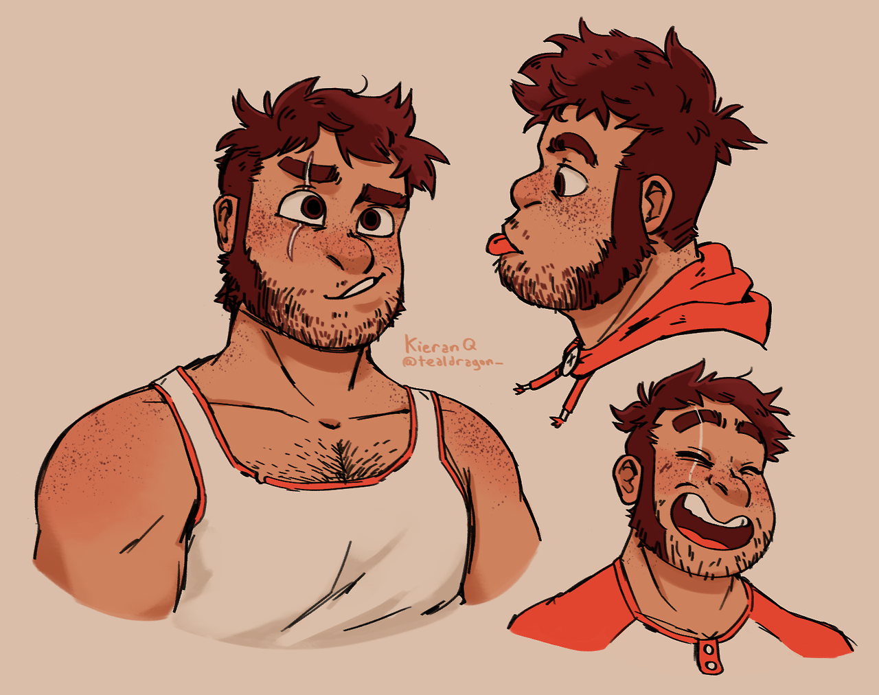 kieranquigley:   every time i draw him, he gets scruffier and its good  