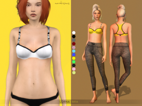 merakisims: Lorna Bra Custom thumbnails. 12 swatches Standalone. HQ textures. Base game compatible. 