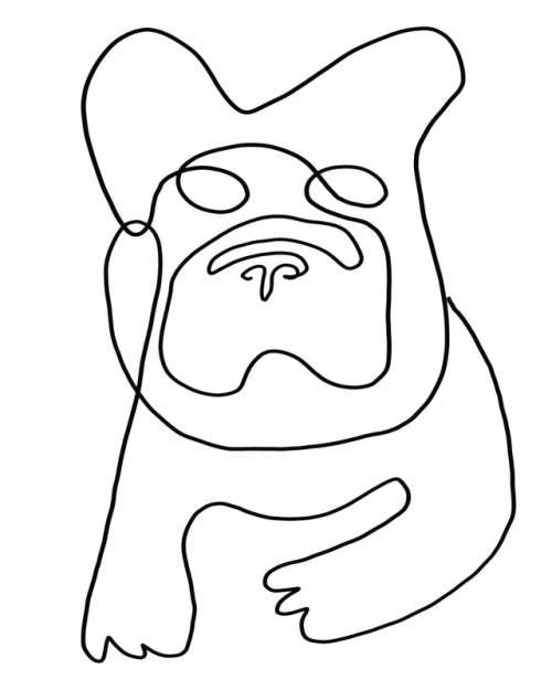 Frenchie - one line drawing.